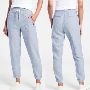 {Athleta} Cabo Linen Jogger | chambray blue sz 10